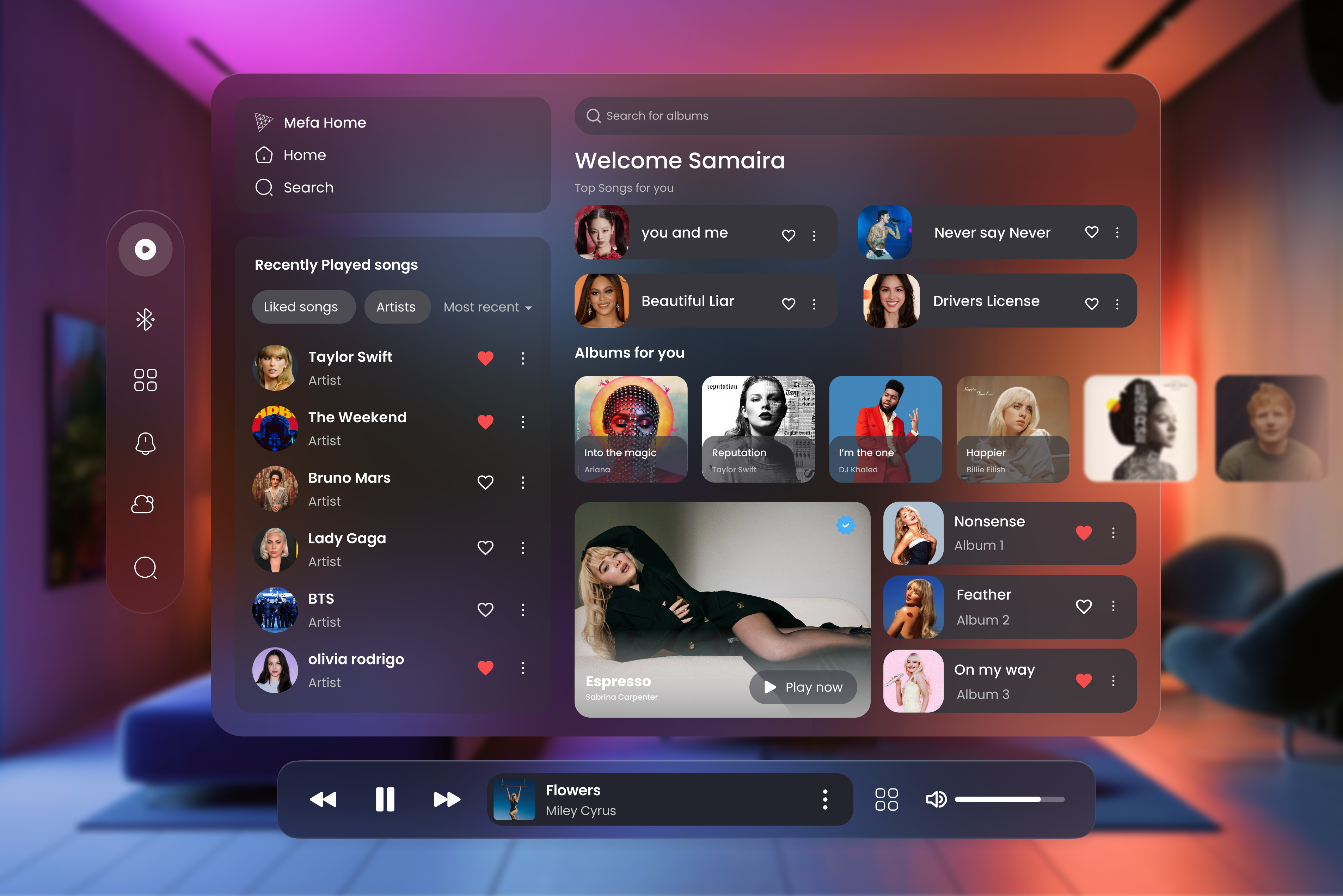 Vision Pro Music App